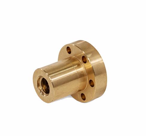 E+G Trapezmøtrik m. flange, bronze, højre gevind