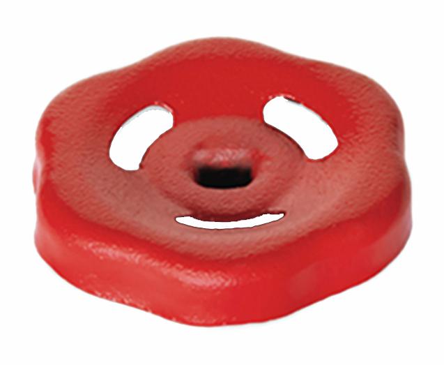 E+G Håndhjul, stål, kvadrat aksel, Rød