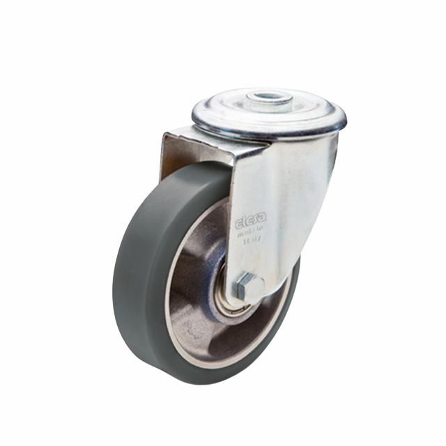 E+G Transporthjul, Drejelig  m/hul u/bremse